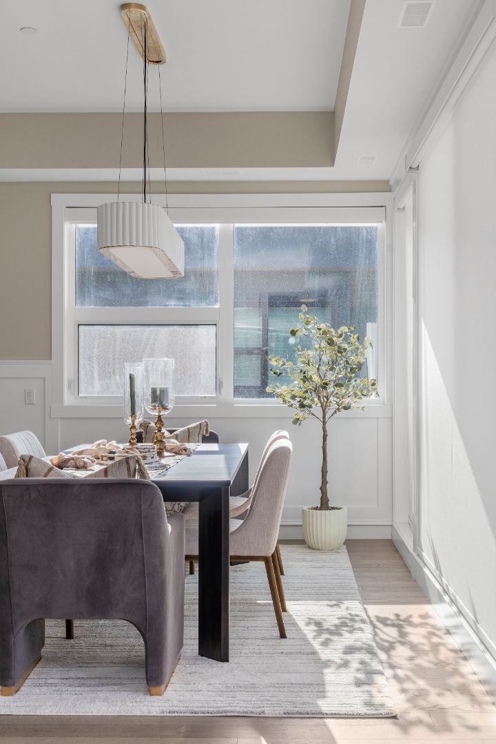 Dining room and living area Calgary Renovation